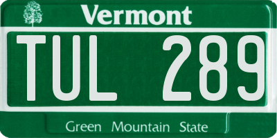 VT license plate TUL289