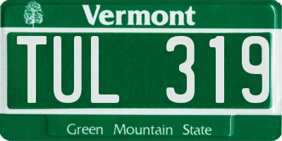 VT license plate TUL319