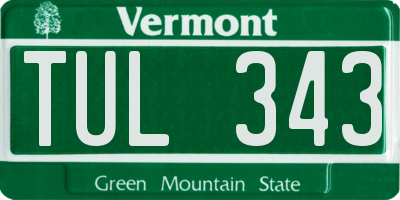 VT license plate TUL343