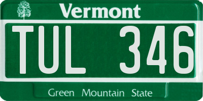 VT license plate TUL346