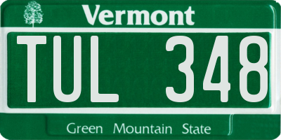 VT license plate TUL348