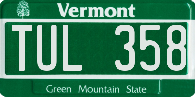 VT license plate TUL358
