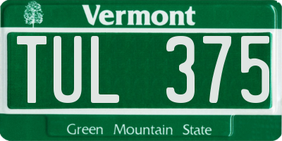 VT license plate TUL375