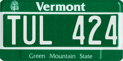 VT license plate TUL424