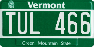 VT license plate TUL466