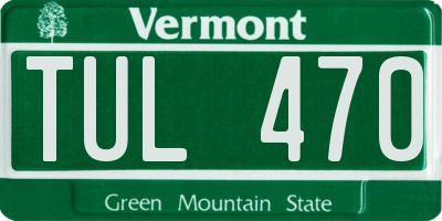 VT license plate TUL470