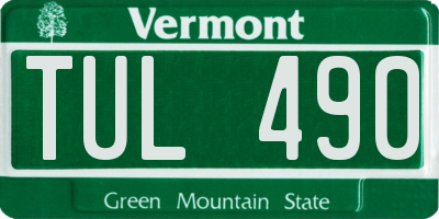 VT license plate TUL490
