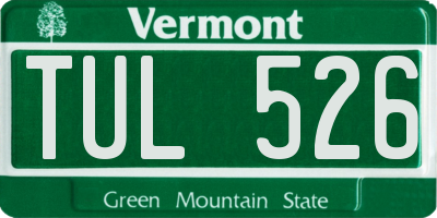 VT license plate TUL526
