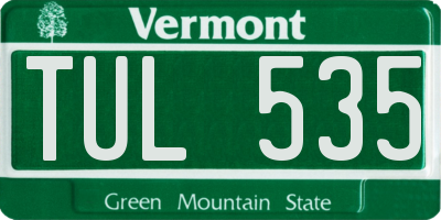 VT license plate TUL535