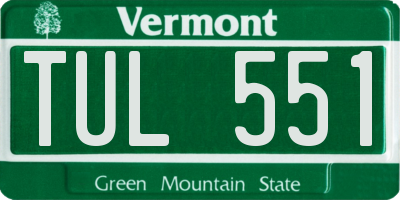 VT license plate TUL551