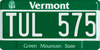 VT license plate TUL575
