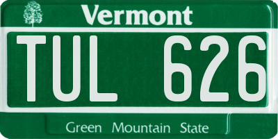 VT license plate TUL626