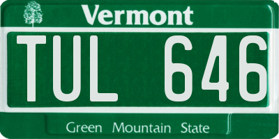 VT license plate TUL646