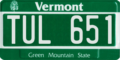 VT license plate TUL651