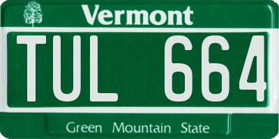 VT license plate TUL664