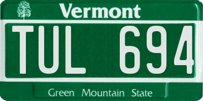 VT license plate TUL694