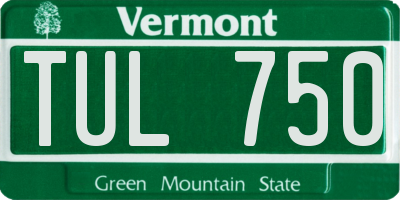 VT license plate TUL750