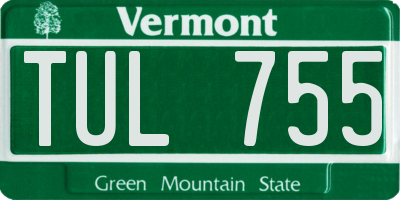 VT license plate TUL755