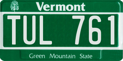 VT license plate TUL761