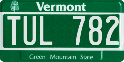 VT license plate TUL782