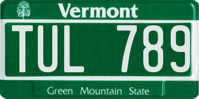 VT license plate TUL789