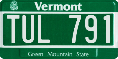 VT license plate TUL791