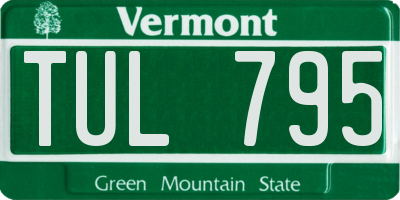 VT license plate TUL795