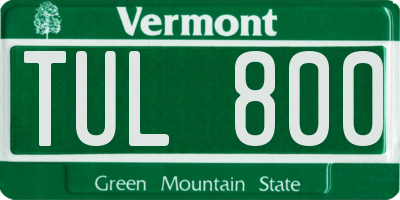 VT license plate TUL800
