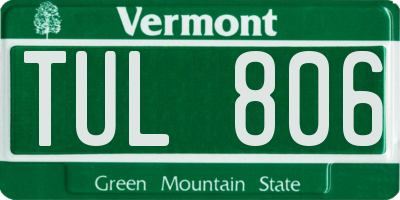 VT license plate TUL806