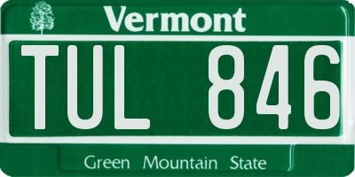 VT license plate TUL846