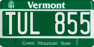 VT license plate TUL855