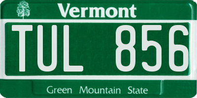 VT license plate TUL856