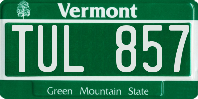 VT license plate TUL857