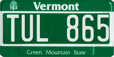 VT license plate TUL865