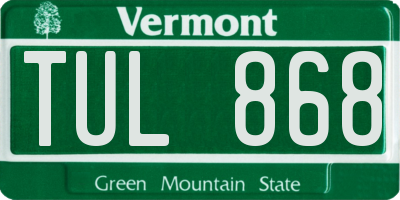 VT license plate TUL868