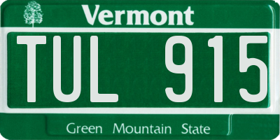 VT license plate TUL915