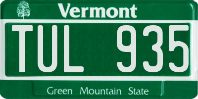 VT license plate TUL935
