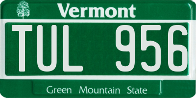 VT license plate TUL956