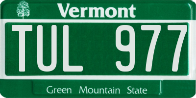 VT license plate TUL977