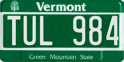 VT license plate TUL984