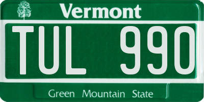 VT license plate TUL990