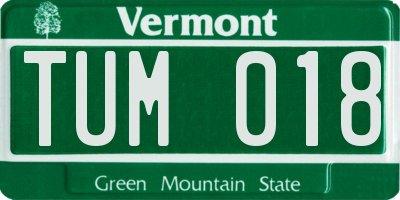 VT license plate TUM018