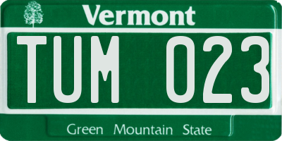 VT license plate TUM023