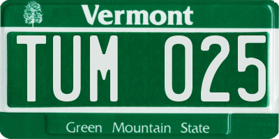 VT license plate TUM025