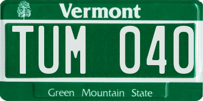 VT license plate TUM040