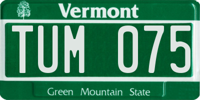 VT license plate TUM075