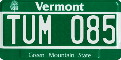 VT license plate TUM085