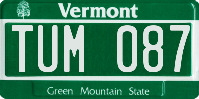 VT license plate TUM087