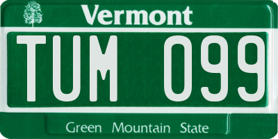 VT license plate TUM099