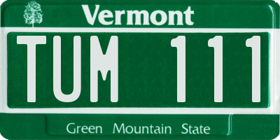VT license plate TUM111